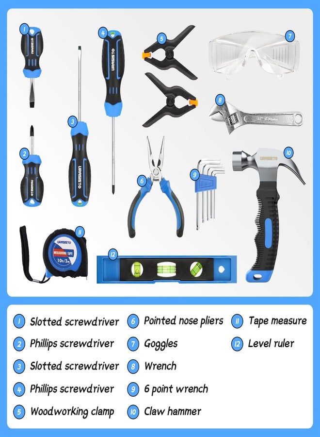 URASISTO 18-Piece Kids Tool Set with Tool Storage Bag, Junior Real Hand Tool Kit for Boys & Girls, Children Learning Tools for DIY Building and Woodworking, Age 8+ - Image 4